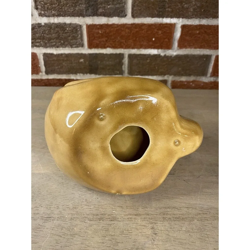 Vtg Swan Towel Holder Retro Ceramic Hand Towel Décor Japan 80s Harvest‎ Gold